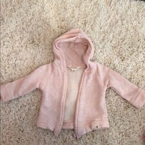 Like new Burt’s bees baby soft pink zip up 3-6m